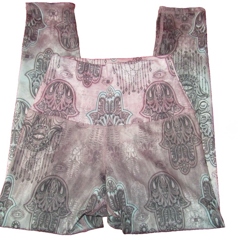 Evolution And Creation High Waist Eye Printed Yoga Workout Capri Pants